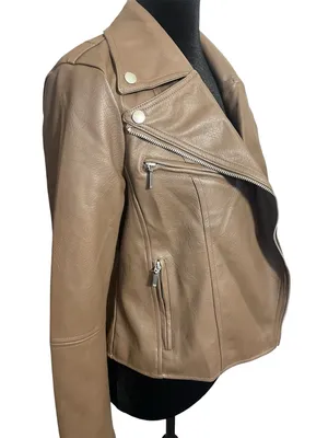 Bagatelle Collection Jacket Size S Brown Faux Vegan Leather Moto Biker Chic thumbnail 2