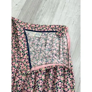 Susan Bristol Components Vintage Pleated Floral Skirt Rayon USA 8 Cottagecore Prairie Pink thumbnail 5