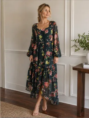ANTHROPOLOGIE Evelin Maxi Dress Size Small thumbnail 2