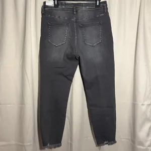 NWT KanCan High Rise Skinny Washed Faded‎ Black Gray Raw Hem Jeans size 30 thumbnail 2