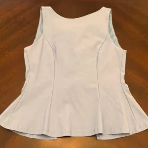 Blue Blush Light Blue Sleeveless Peplum Top Bow Back Open Back Coquette Small thumbnail 5