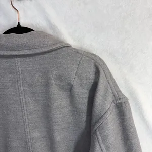 Free People S Oversized‎ Double Breasted Knit Blazer Jacket Gray Minimal Winter thumbnail 9