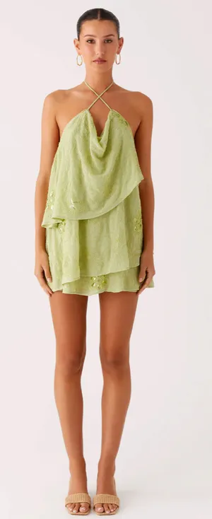 Peppermayo On The Go Beaded Mini Dress - Mint thumbnail 1