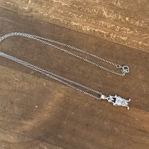 Vintage silver tone cubic zirconia Mom pendant necklace thumbnail 6