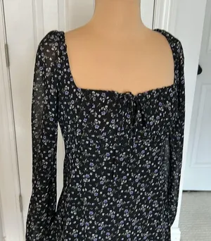White Fox Marina Mini Dress Black Floral thumbnail 5