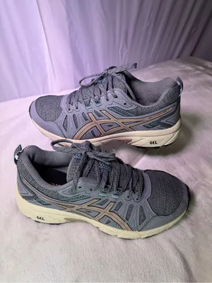 ASICS Women's Gray Mesh Sneaker with Taupe Accents thumbnail 3