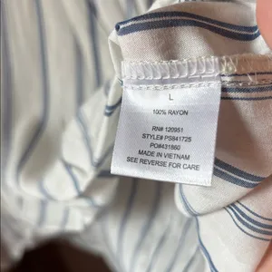 FINAL MARKDOWN Pink Rose Vintage Blue and White Striped Top large thumbnail 3