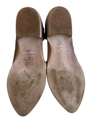 Free People Leather Royale Side Cut-Out Flats Blue Size 7.5 thumbnail 10