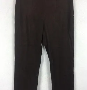 Good American Chocolate Brown Faux Suede Pant Size 8 Boss Split Hem Straight Leg thumbnail 10