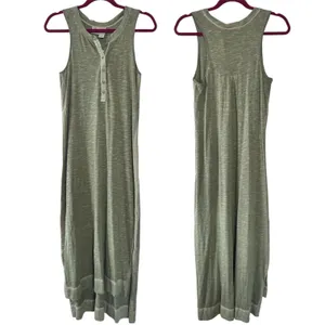 Anthropologie Saturday Sunday Moss Green Sleeveless Button Up Casual Maxi Dress thumbnail 2
