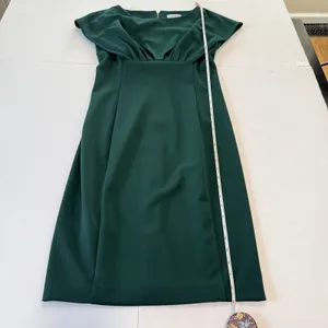 Calvin Klein Green Short Sleeve Stretch Crepe Sheath Dress Office Wedding 6 thumbnail 13