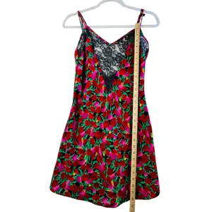 Victoria's Secret Vtg Gold Tag Floral Lace Slip Chemise Dress Red‎ Pink Womens S thumbnail 6