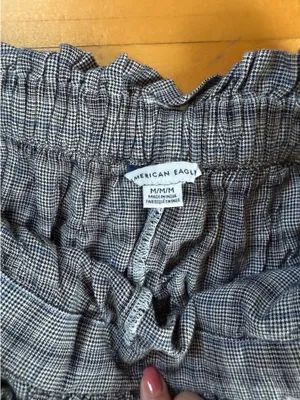 American Eagle Plaid Pants Wide Leg thumbnail 2