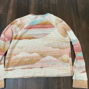 Faherty Mountain Sunset Organic Cotton Raglan Sweatshirt XS Pink Orange Desert thumbnail 6