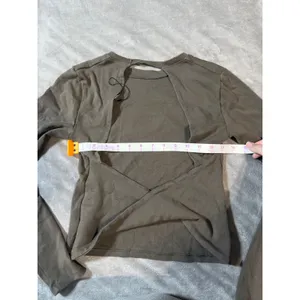 Zara Women Long Sleeve Brown Top Open Back Twist‎ Round Neck Size Large thumbnail 3