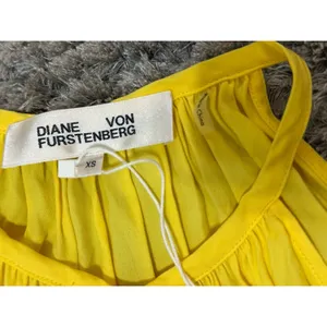 Diane von Furstenberg Women XS Sally Dress Yellow Lemon Zest Maxi Drawstring NWT thumbnail 9