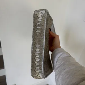 Staud Tommy Shoulder Beaded Bag in Silver thumbnail 10