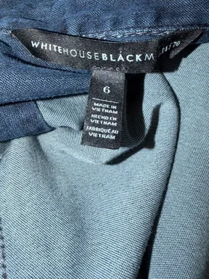 White House Black Market Blue Denim Long Sleeve Button Up Shirt Size 6 thumbnail 2