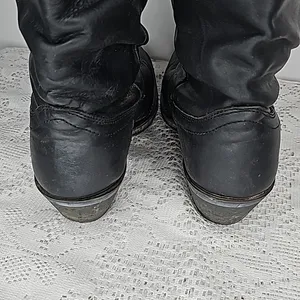 Shyanne Patsy Shy slouch western cowgirl black leather slip on boots sz 6.5 thumbnail 6