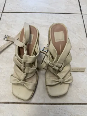 DV by Dolce Vita white leather gladiator heels thumbnail 6