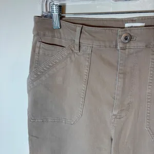 J. Jill Denim High-Rise Straight-Leg Ankle Pants‎ Size 10 Taupe Beige Utility thumbnail 4