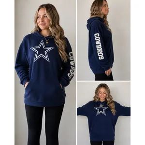 National Football League EUC Navy Dallas Cowboys Pullover Hoodie Sweatshirt Women’s Size Large thumbnail 2
