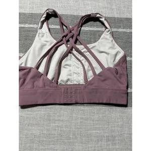 Iuga Womens Medium‎ Mauve Strappy Crisscross Back Sports Bra Yoga Activewear Top thumbnail 4