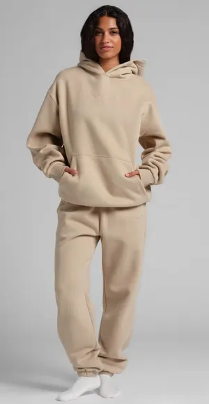 Tan Comfrt hoodie and sweatpants set thumbnail 1