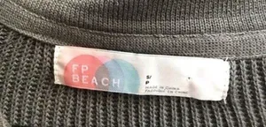 Free People Beach Picnic Sweater Mini Dress Olive Sage Green Linen Small thumbnail 5