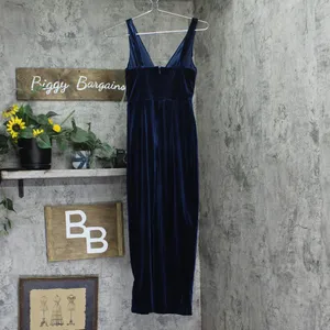 NWT 1.STATE Womens Velvet Midi Dress DS93017245AM Navy Blue XS thumbnail 5