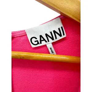 GANNI Hot Pink Mini Dress V-Neck Short Sleeve A-Line Scandi Chic Size 38 US‎ 6 thumbnail 4