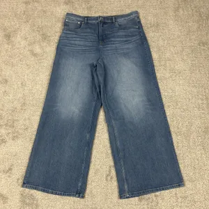 Spanx Jeans Womens 1X Wide Leg High Rise Blue Denim 4 Way 360 Stretch 21598R thumbnail 1
