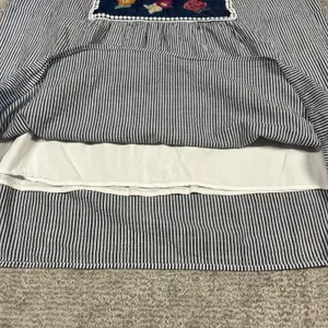 Savanna Jane Shirt Womens 2X Blue White Striped Embroidered Sleeveless Boho Top thumbnail 5