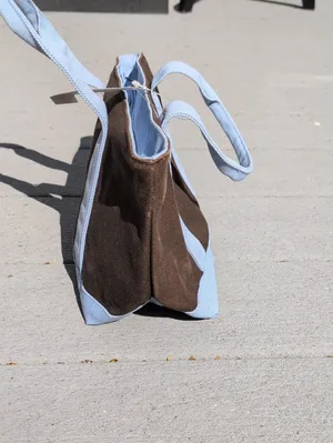 NWT GAP Brown Canvas Mini Tote | Gap Zipper Top Mini Canvas Tote thumbnail 4