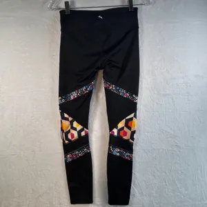 Joy‎ Lab Womens Black Geometric Floral Mesh Leggings Extra Small thumbnail 2