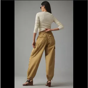Avec Les Filles Tan Drawcord Cargo Jogger Pants Small NWT thumbnail 4
