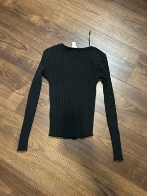 Black H&M Ribbed Top thumbnail 2