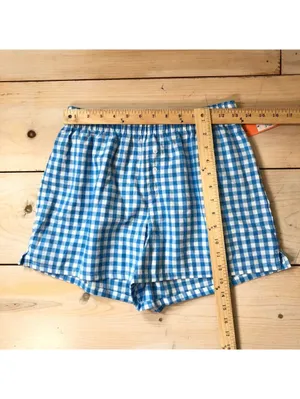 Colsie NWT Women's Blue Gingham Boxer Shorts Pajama Shorts Size S thumbnail 7
