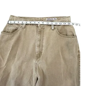 Vintage Sasson High Waisted Tapered Leg Jeans Tan Khaki Denim 31x31 Mom Jeans thumbnail 3