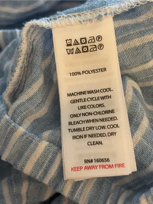 HG Wide Leg Linen Blend Pants Light Blue Stripe Women’s Size XL thumbnail 7