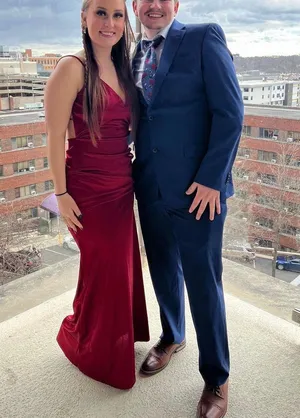 Windsor Red Low Back Prom Dress thumbnail 5