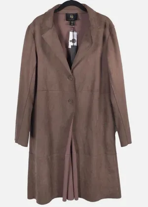 NWT House of Harlow 1960 Faux Suede Coat Trench Duster Medium thumbnail 1