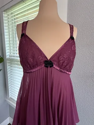 Cinema Etoile Seductivewear Pleated Lace Babydoll Size Medium thumbnail 2