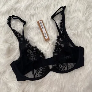 Skims Femme Lace Plunge Bra Onyx Size 34C thumbnail 2
