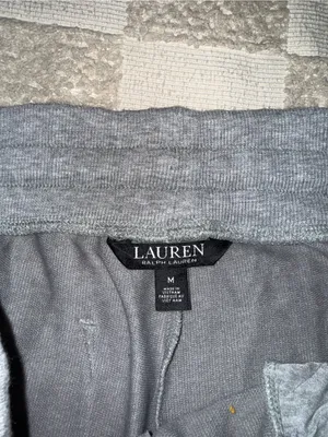 Lauren Ralph Lauren Gray Knit Jogger Pants Womens Size M Drawstring Tapered thumbnail 4