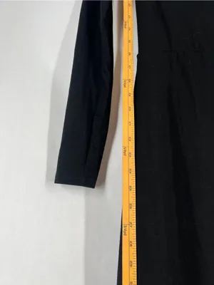 Reformation Dottie Black Long Sleeve Ruched Midi Dress Size S thumbnail 11