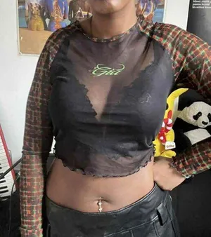 I.AM.GIA Size XS Top Blouse Long Sleeve Sheer Grunge Sexy Goth thumbnail 1