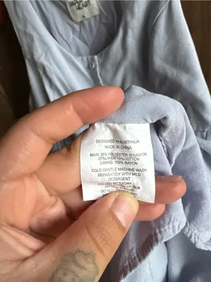 Paper Heart Australia Light Blue Twee Linen Blend Vest Dress thumbnail 4