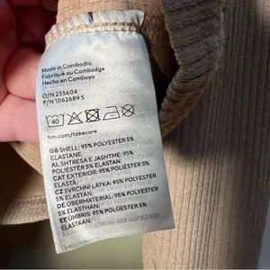 Divided H&M Women's Size Large Cropped Knit Top Cardigan Beige Ribbed Tie Front‎ thumbnail 10