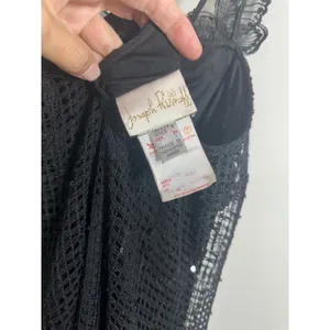Vintage Joseph Ribkoff Black Sequin Mesh Lace Trim‎ Sheath Dress 40362 Womens 6 thumbnail 6